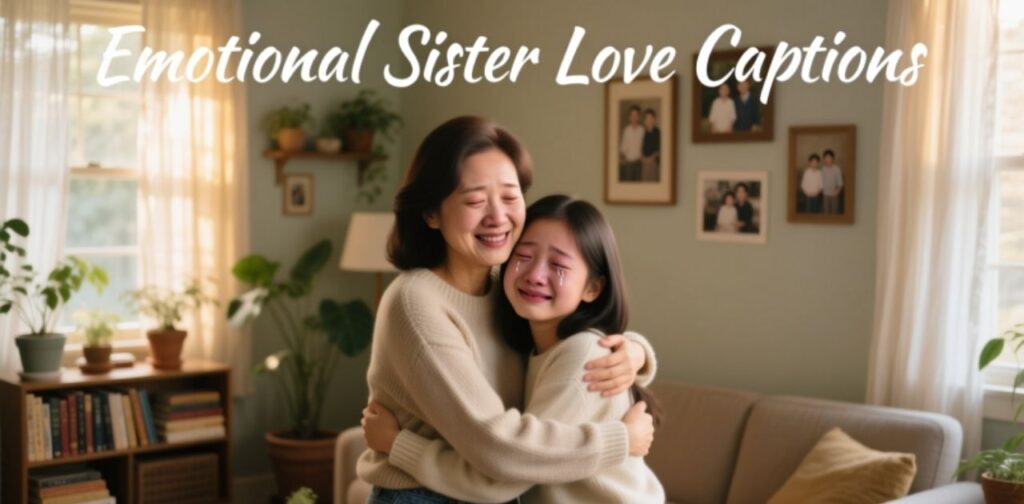 Emotional sister love captions expressing heartfelt, deep, and meaningful moments with your sister.