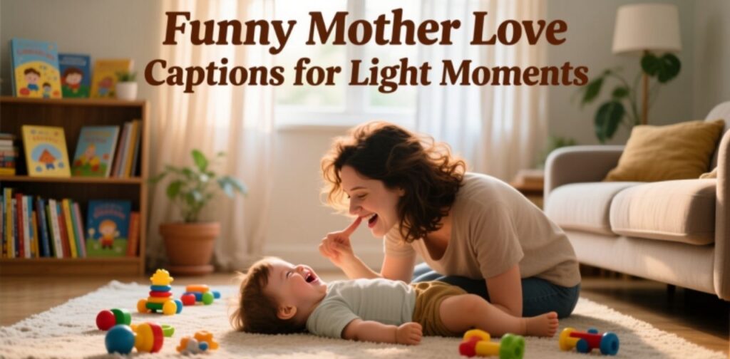 Funny Mother Love Captions for Light Moments – Humorous and playful Instagram captions to celebrate moms with love and laughter.
