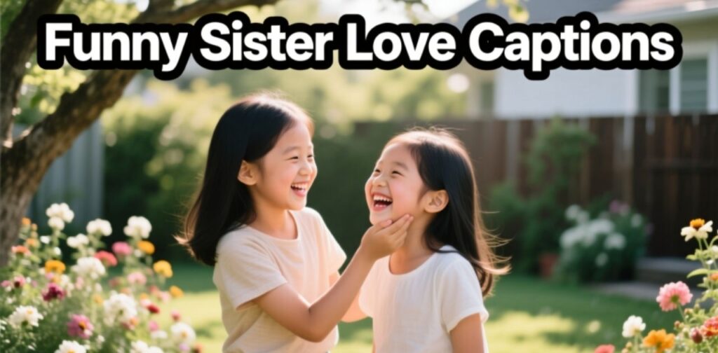 Funny sister love captions that highlight playful, humorous, and adorable moments with your sister.