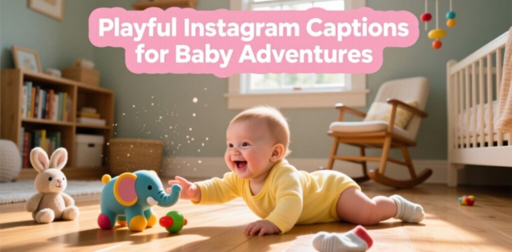 Baby boy exploring and playing, capturing joyful and playful moments for Instagram captions.