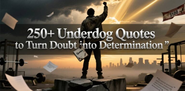 250+ Underdog Quotes to Turn Doubt into Determination — inspirational image representing resilience, confidence, and rising above challenges.