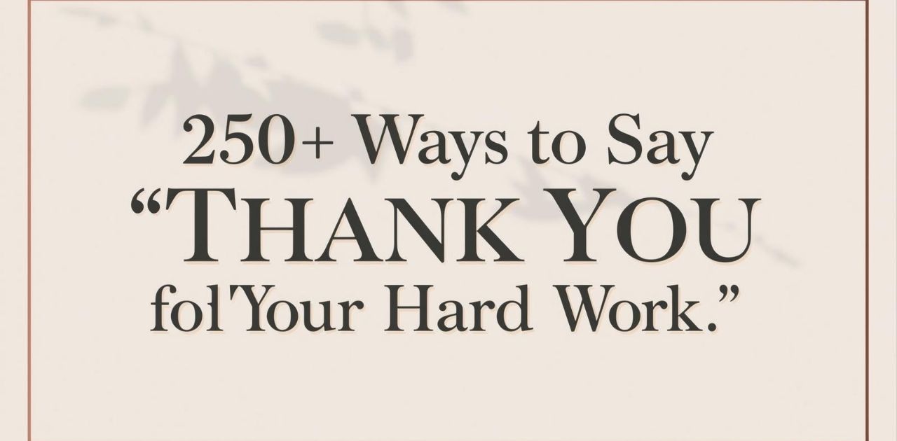 Thank You for All Your Hard Work