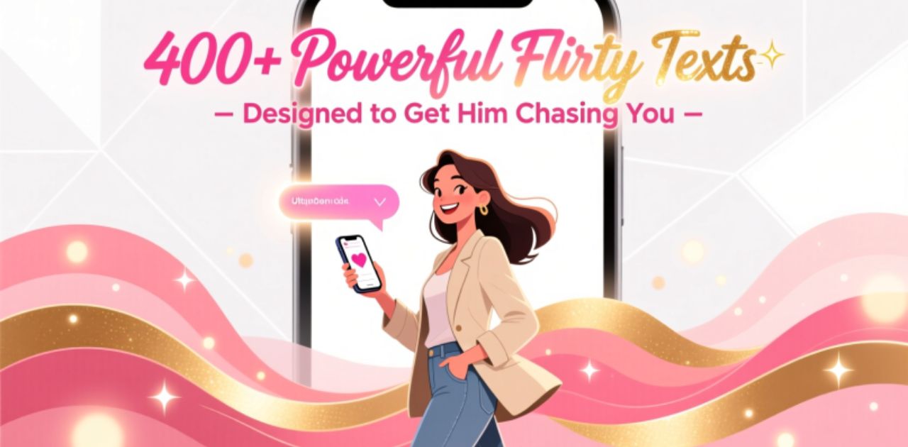 Collection of 400+ powerful flirty texts to spark his interest and get him chasing you
