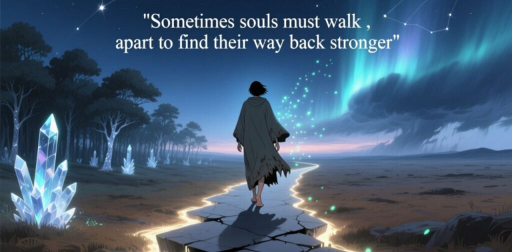 Separation symbolizing emotional distance, longing, and inner reflection