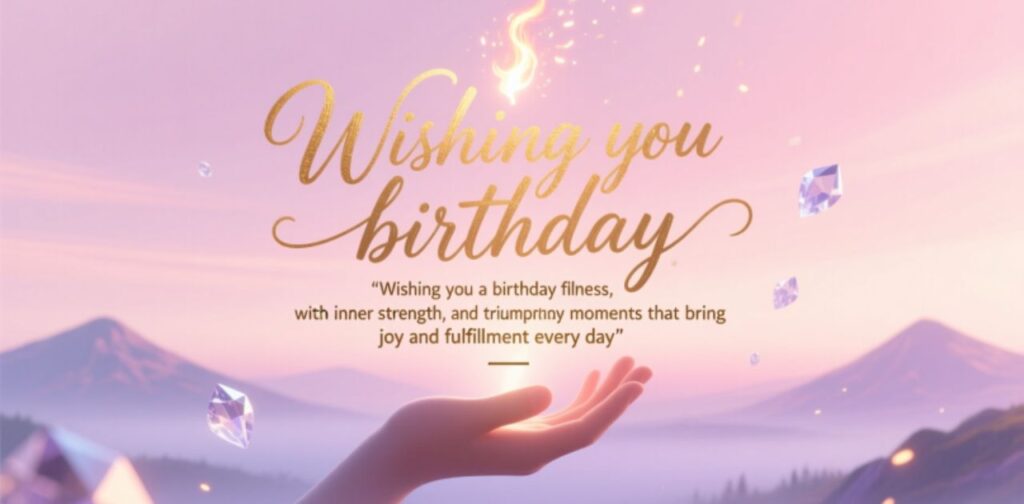 Wellness and triumph birthday wishes: May Your Birthday Be Filled with Lots of Joy and Happiness, celebrating health, victories, and joyful moments.