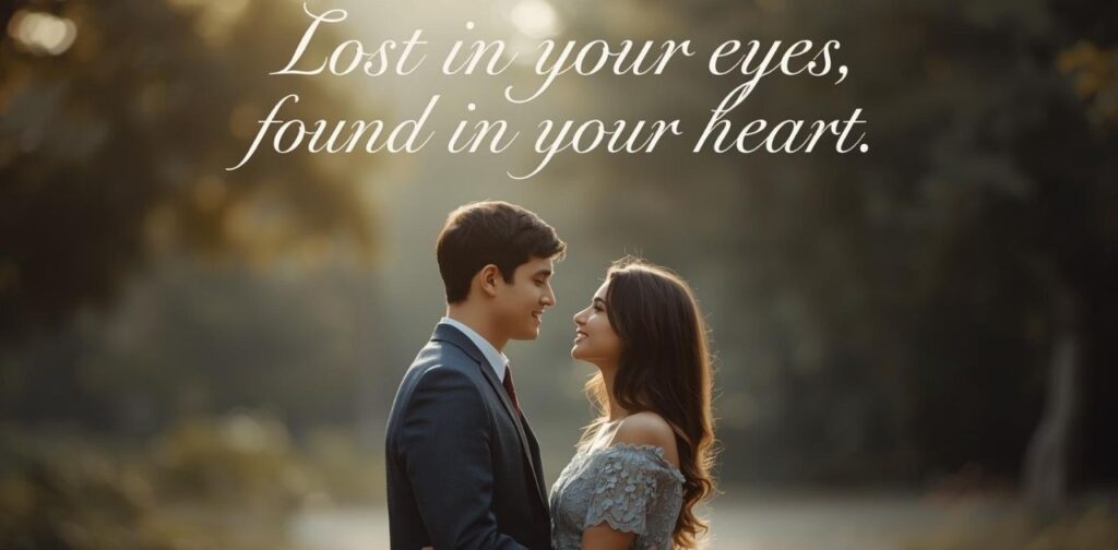 A loving couple holding hands with hearts around them, symbolizing eternal love and togetherness.