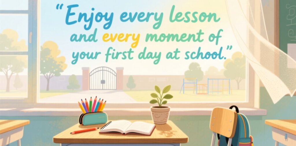 Warm and cheerful first day of school wishes for kids to inspire confidence, excitement, and happiness