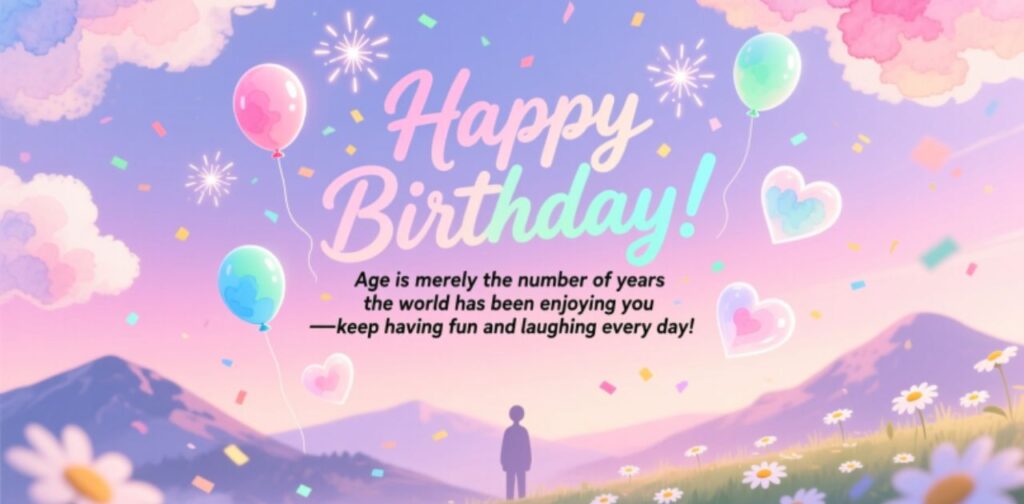 Funny and witty birthday wishes: May Your Birthday Be Filled with Lots of Joy and Happiness with laughter and fun moments.