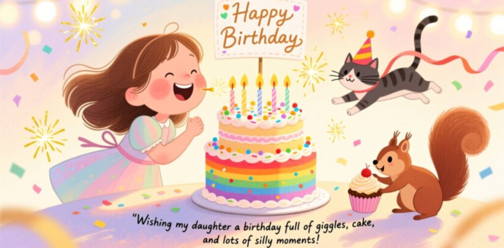 Funny birthday wishes for your daughter to make her smile and laugh on her special day.
