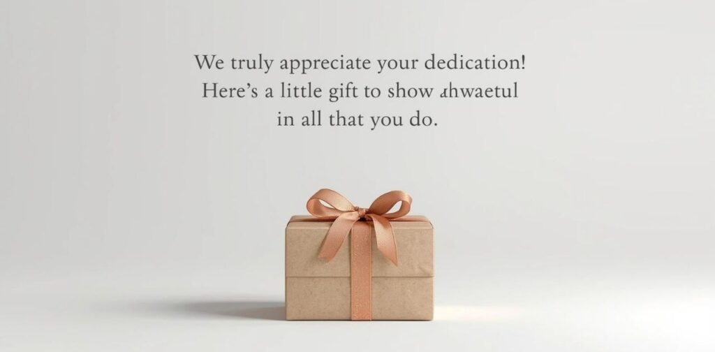 Presenting small gifts as a token of appreciation for effort and dedication.