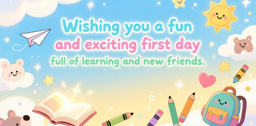 Good luck wishes from teachers to students for a happy, confident, and successful first day at school