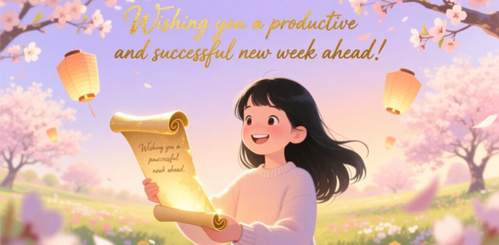 Happy new week wish for valued customers with positive vibes