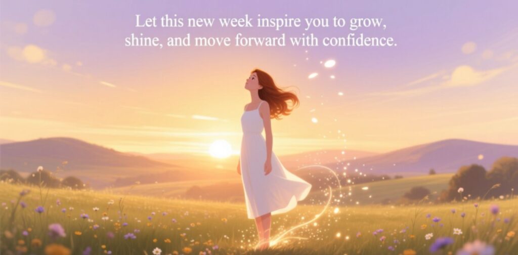 Inspirational new week blessings for a peaceful and motivated morning