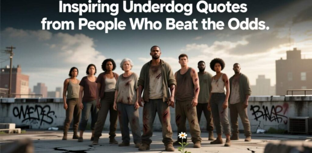 Inspiring Underdog Quotes from People Who Beat the Odds — motivational image representing resilience, courage, and overcoming challenges.