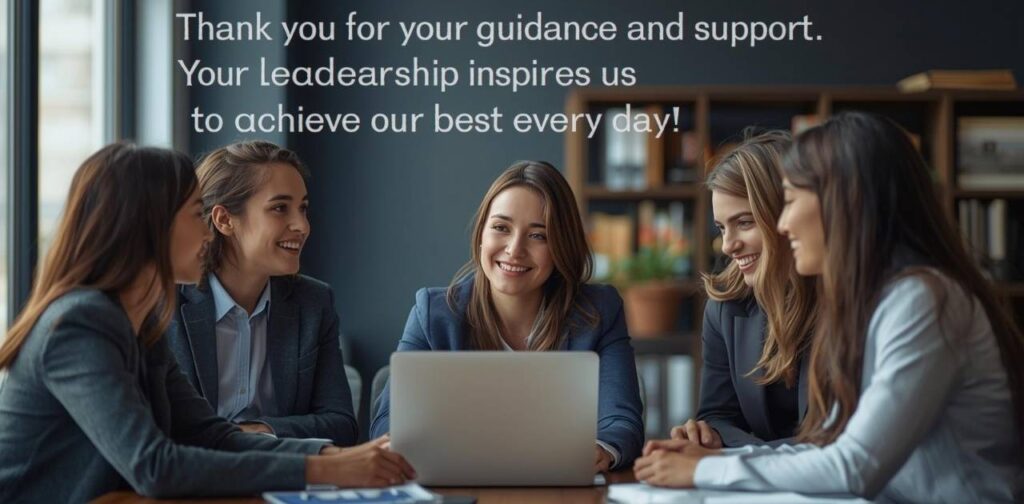 Examples of expressing gratitude in a leadership or professional context