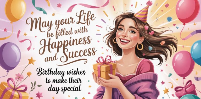 May Your Life Be Filled with Happiness and Success birthday wishes to make someone’s special day joyful and memorable.