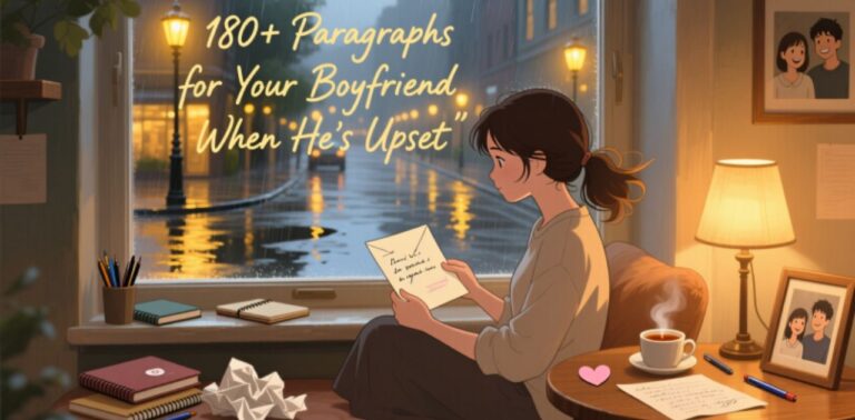 Collection of 180+ paragraphs for your boyfriend when he is upset to comfort, support, and cheer him up with love and care.