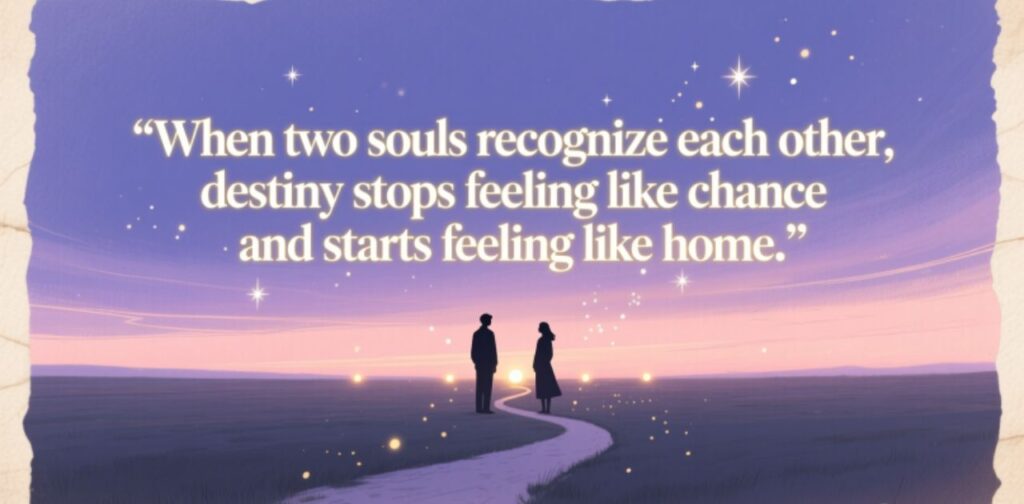 Soul recognition and destiny symbolizing a deep spiritual connection between twin flames