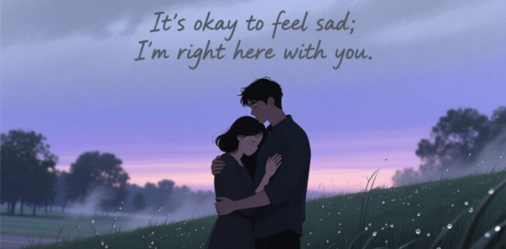 Sweet and comforting words to say to your girlfriend to make her feel loved and supported.