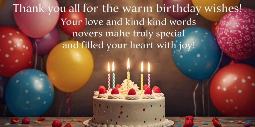 Expressing gratitude for birthday wishes with heartfelt thank you quotes and messages.