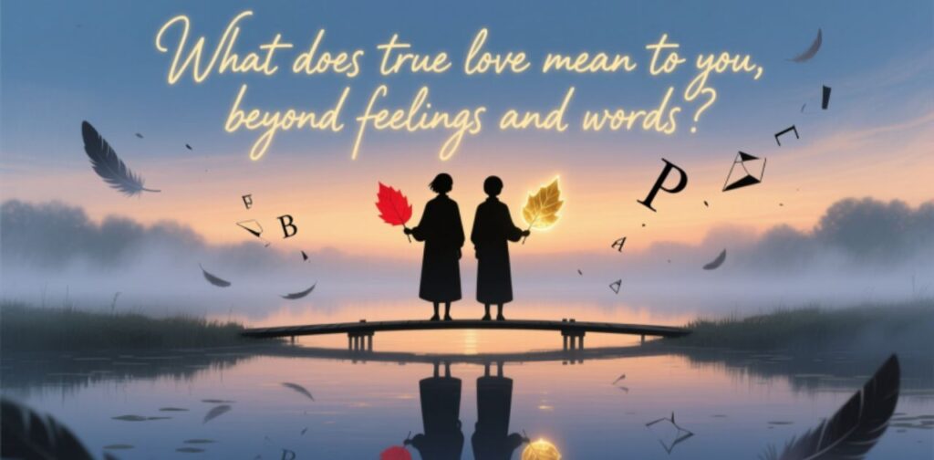 The Nature of Love: Two people sharing a heartfelt moment, reflecting the depth and essence of love.