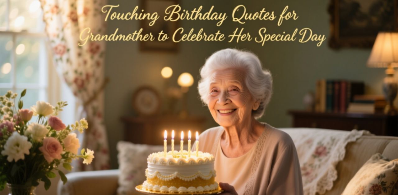 Touching birthday quotes for grandmother to celebrate her special day, expressing love, gratitude, and heartfelt wishes.