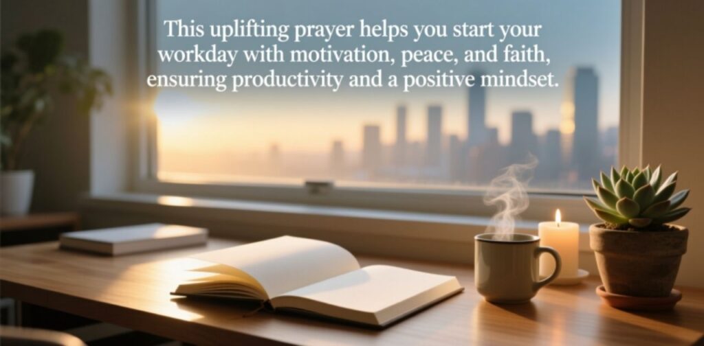 Uplifting Prayer for a Good Day at Work to inspire focus, positivity, and divine guidance throughout your workday.