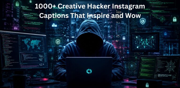 1000+ Creative Hacker Instagram Captions That Inspire and Wow’ displayed in bold typography, likely used for a social media post or blog cover featuring a large collection of hacker-themed captions.