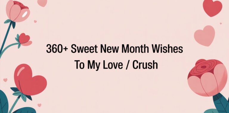 Graphic or post featuring 360+ sweet new month wishes for a loved one or crush, expressing love, affection, and warm greetings for the new month.