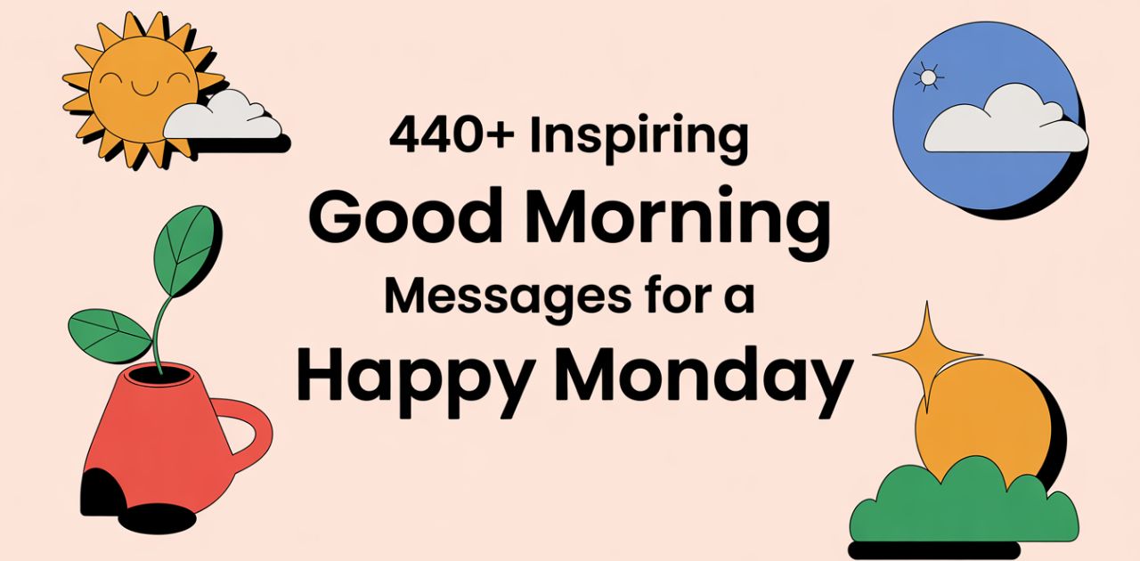 440+ inspiring good morning messages for a happy Monday, featuring motivational quotes, positive vibes, and uplifting wishes to start the week with energy and happiness.