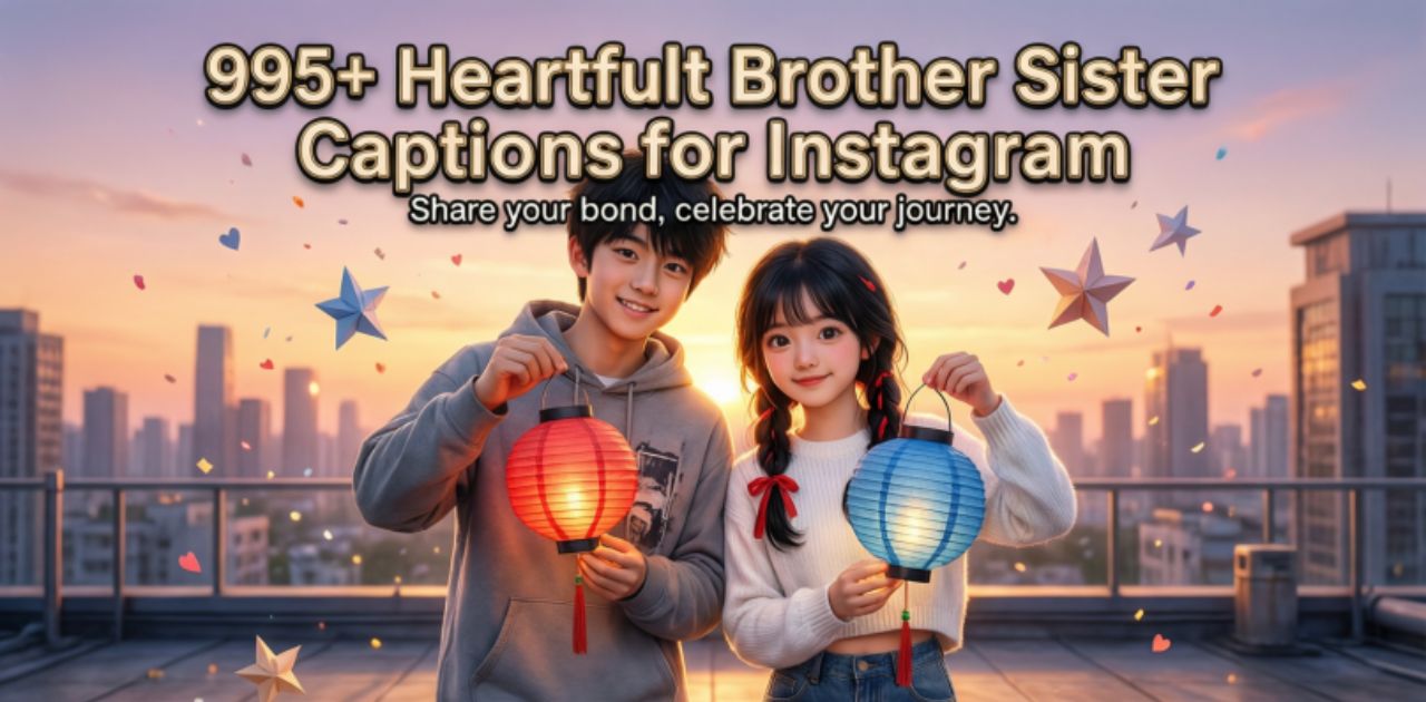 Collection of 995+ heartfelt captions for brothers and sisters, perfect for Instagram posts celebrating sibling love, memories, and bond.
