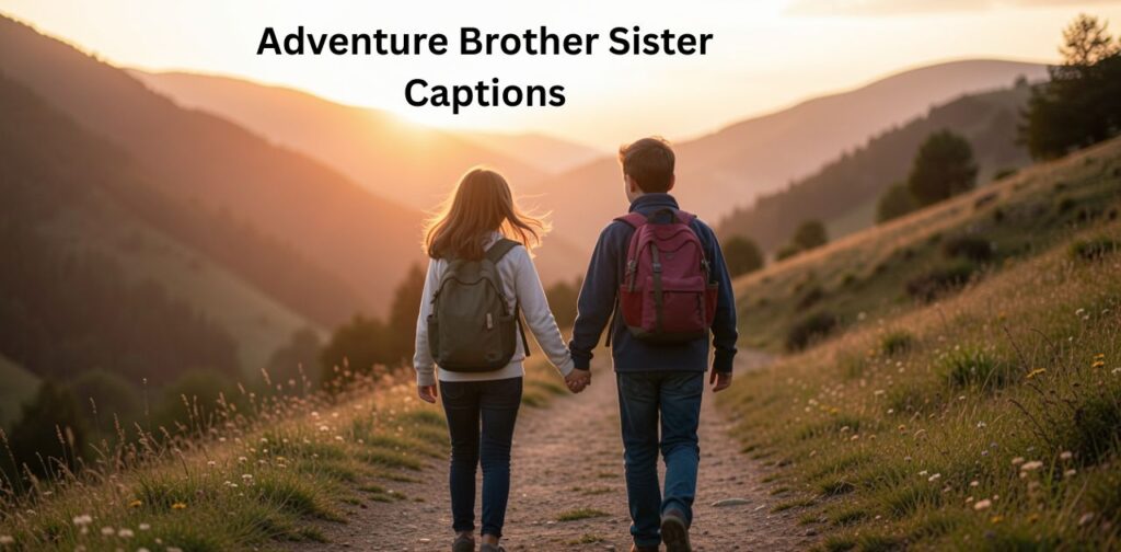 Adventure Brother Sister Captions for Instagram featuring exciting, travel-inspired, and adventurous sibling quotes that highlight the fun, thrill, and strong bond between brothers and sisters during outdoor journeys and shared experiences.
