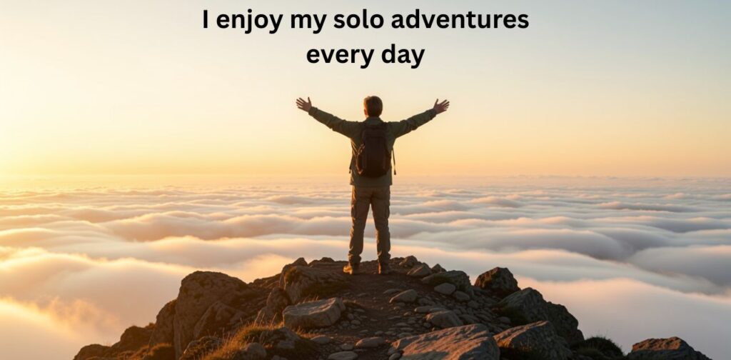 Adventurous & Free Alone Captions,’ likely featuring captions about independence, freedom, and an adventurous solo lifestyle for Instagram posts.