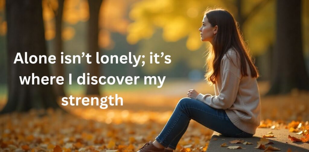 Alone Captions for Instagram to Inspire You”, symbolizing self-growth, inner strength, and finding motivation in solitude.