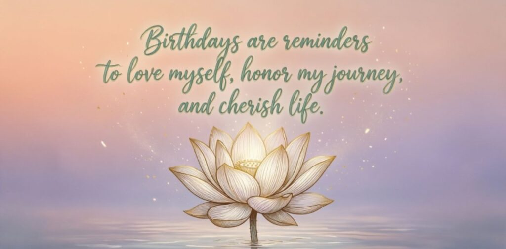 Birthday quotes for myself, expressing self-love, gratitude, growth, and personal reflection
