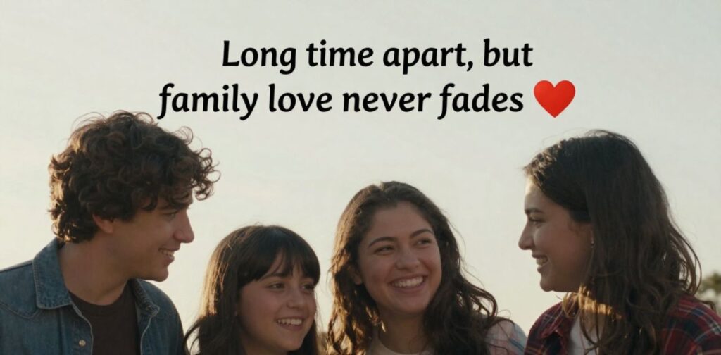 Cousins meeting after a long time, hugging, laughing, and enjoying each other’s company, capturing joy, family love, and nostalgic memories.