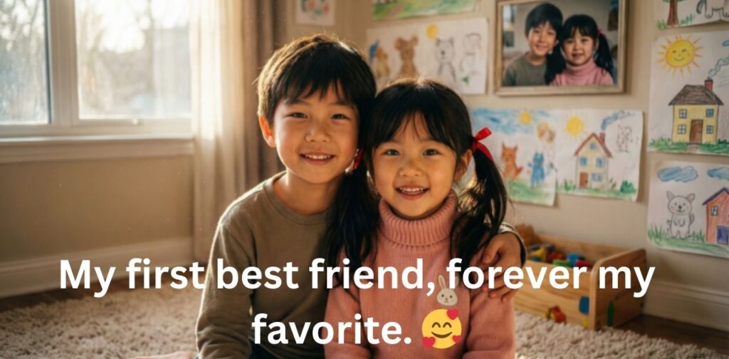 Cute and heartwarming captions for brothers and sisters on Instagram, celebrating love, laughter, and sibling bonding.