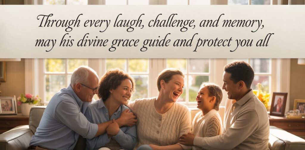 Divine God Bless You Messages for Friends and Family card featuring heartfelt blessings, love, and care