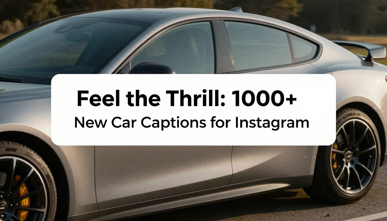Exciting Instagram post showcasing over 1000 new car captions to enhance your car photos and share your love for cars.