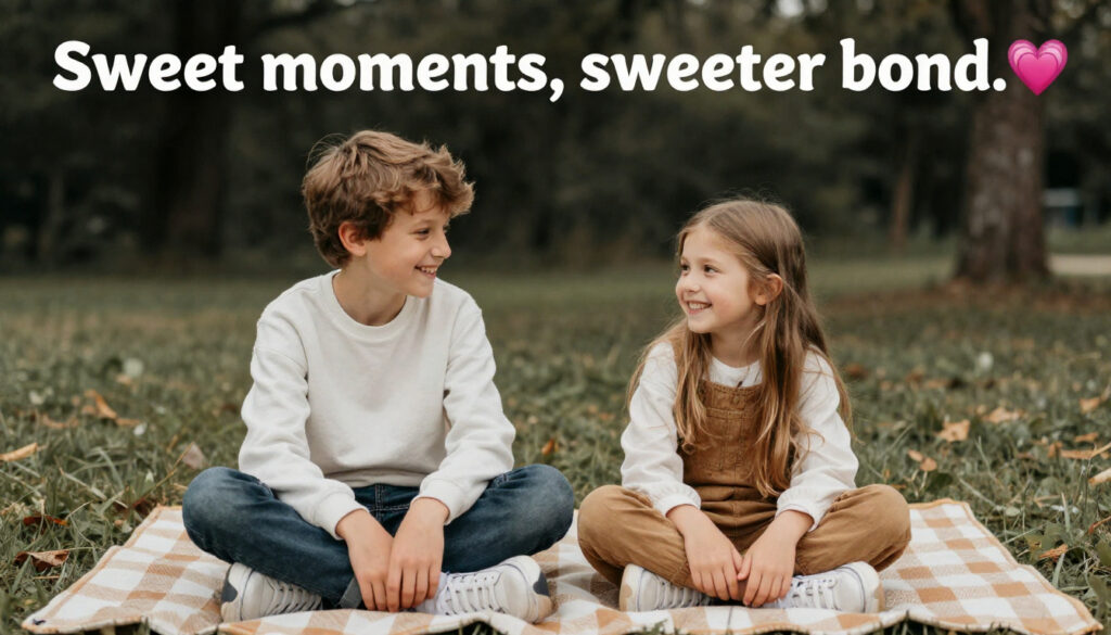 Sweet and loving captions for brothers and sisters on Instagram, celebrating sibling bond, care, and cherished moments.