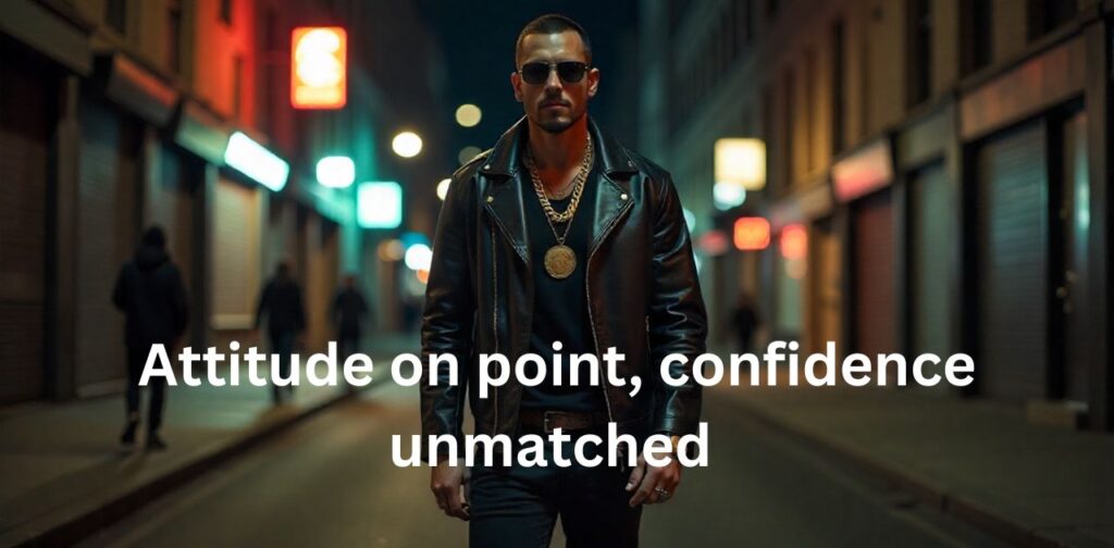 Gangster Confidence Captions for Instagram: stylish gangster showing attitude and confidence.