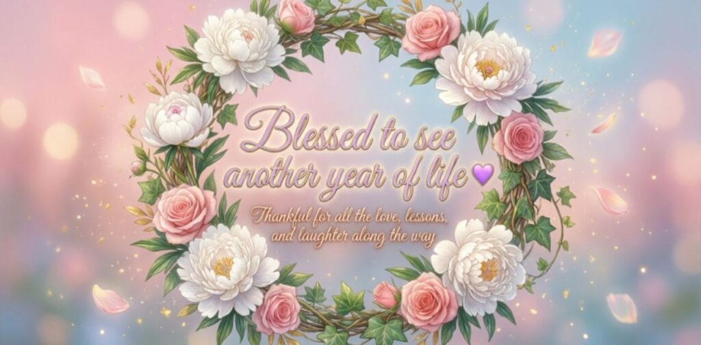 Gratitude and reflection birthday wishes, expressing thankfulness, life lessons, growth, and self-appreciation