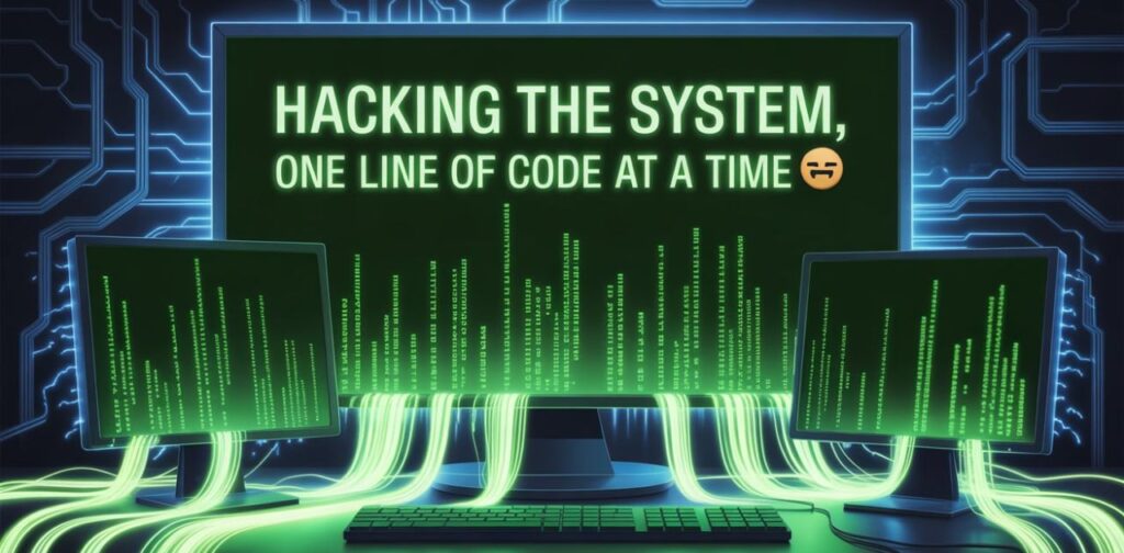 Hacker Instagram captions with emojis for tech lovers, coders, and digital security vibes