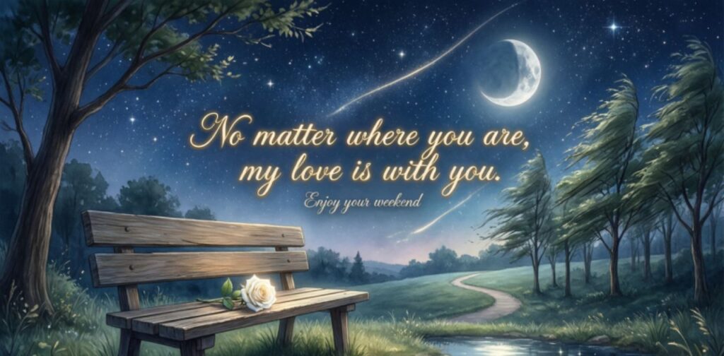 Happy weekend messages for him filled with love, care, warmth, and positive weekend vibes.