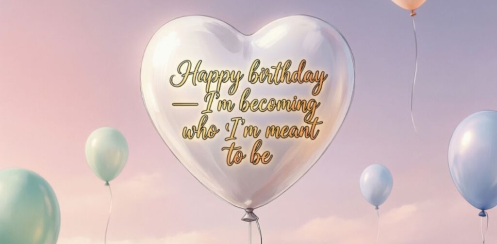 Heart touching birthday wishes for myself expressing self-love, gratitude, strength, and personal growth