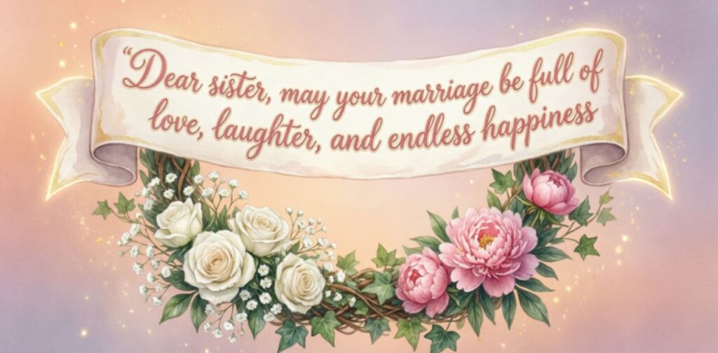 Heartfelt wedding wishes to sister filled with love, blessings, and emotional messages for her special day