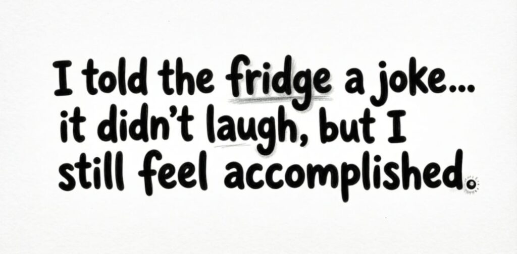 Playful graphic showing funny things to say to family to make them laugh.