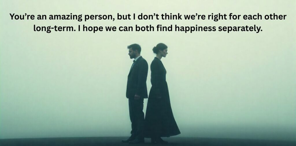 Kind and gentle breakup messages to end a relationship respectfully and thoughtfully.