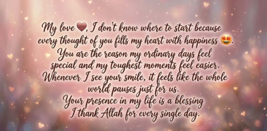 Long paragraphs for her with emojis including romantic, emotional, and heartfelt love messages