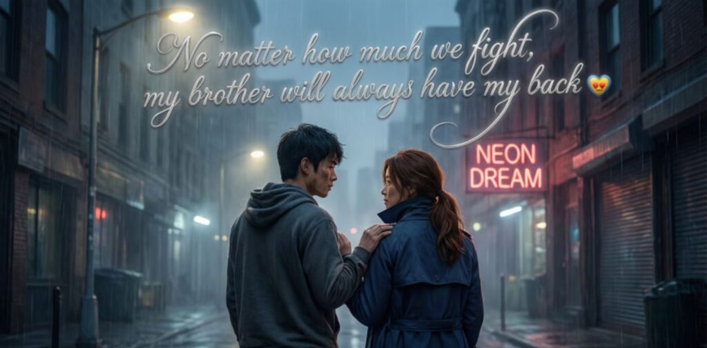 Sibling love between brother and sister captured in a candid moment